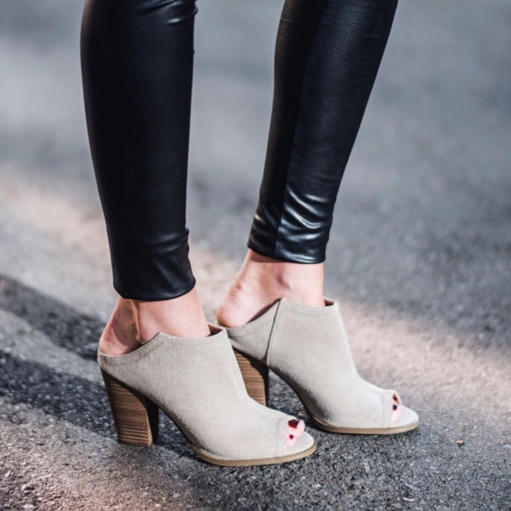 Peep toe booties